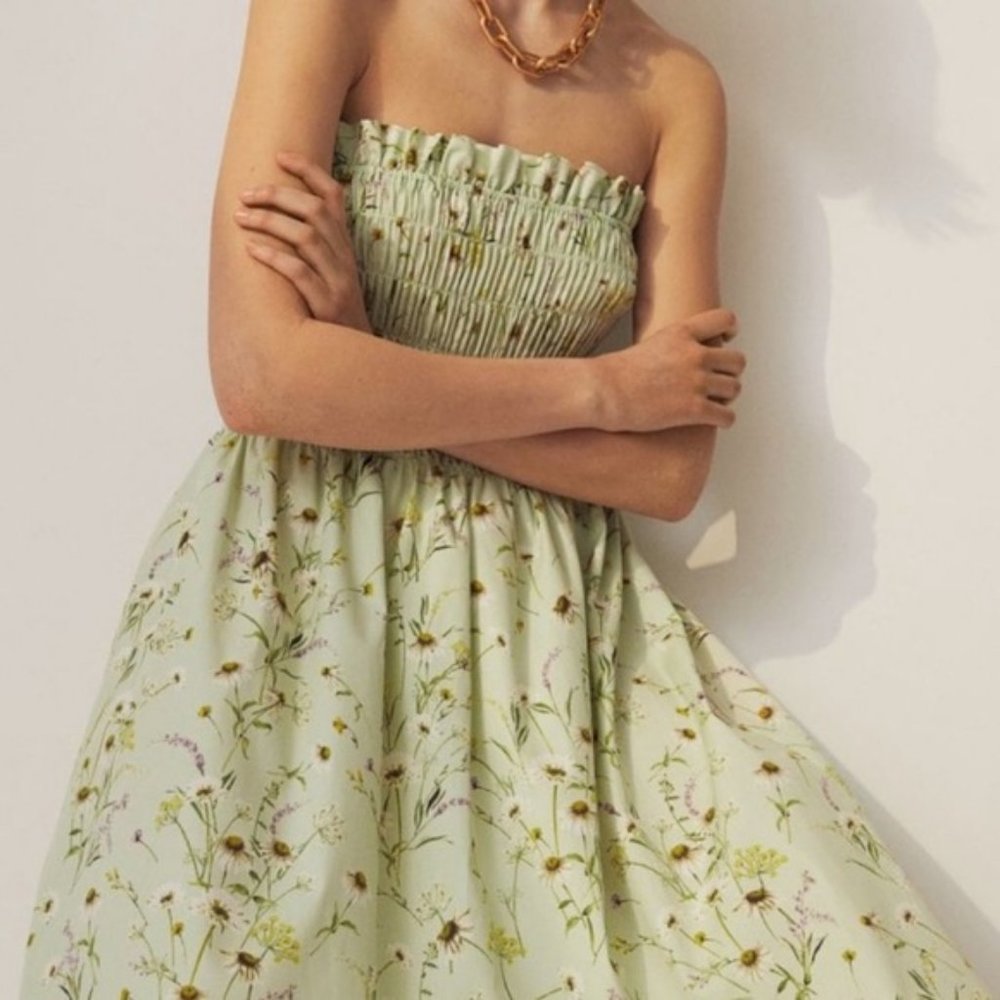 H&M Wildflower Smocked Bandeau Dress